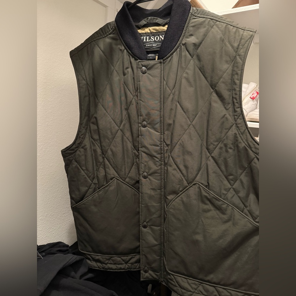 Green Filson Quilted Cruiser Vest